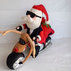 Santa Claus Plush on Motorcycle